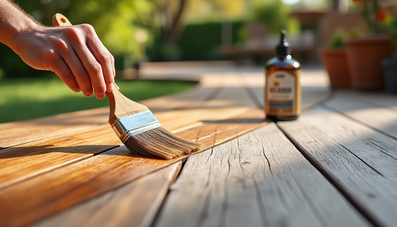 découvrez comment appliquer un saturateur pour bois afin de protéger votre terrasse en teck du grisaillement et préserver sa beauté naturelle.
